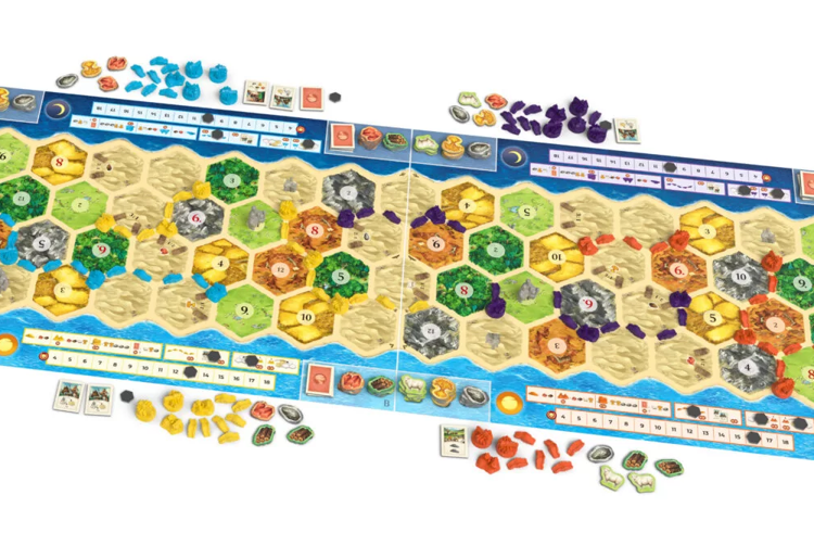 Catan Connect (HR) – modularna strateška društvena igra 2 Catan Connect HR – povezana Catan ploča s naseljima, cestama i figuricama
